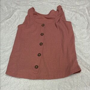 Sleeveless Button-Down Top in Rust